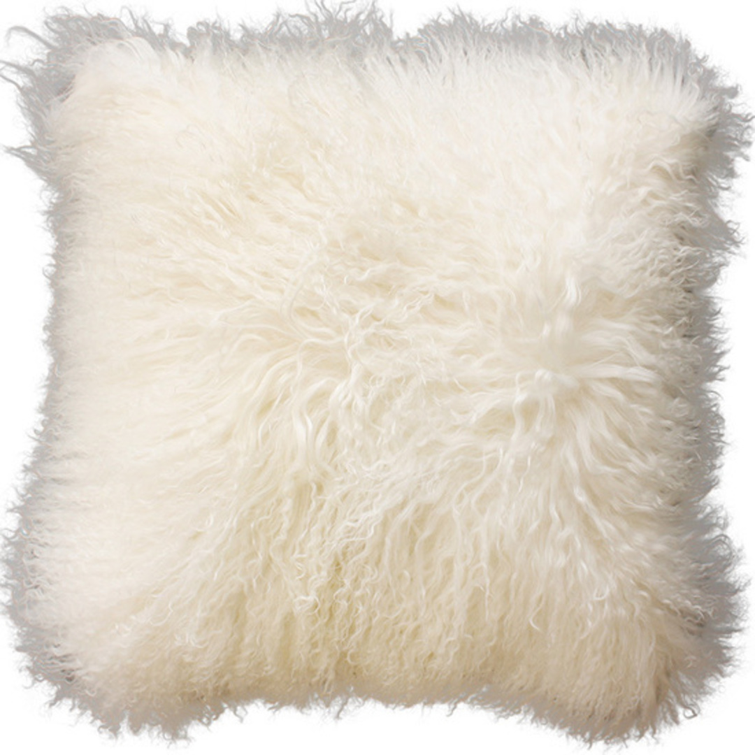 Furtex - Meru Tibetan Lamb Fur Cushion - Natural White image 0
